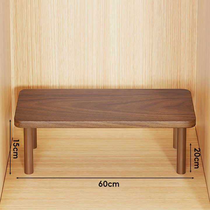 Height-Adjustable Rectangular Wooden Riser Table with Detachable Round Legs