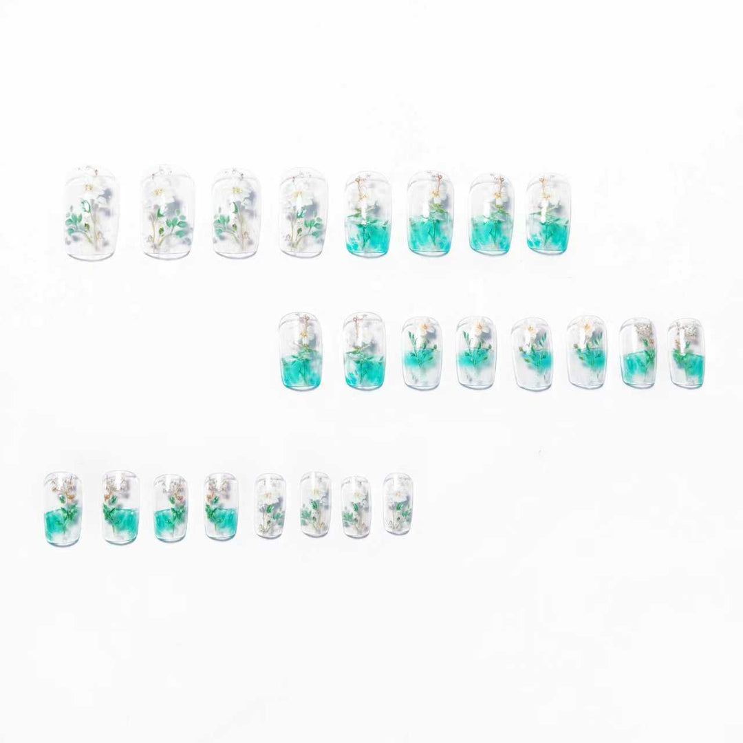 Artificial nails with botanical flower design Kalsten