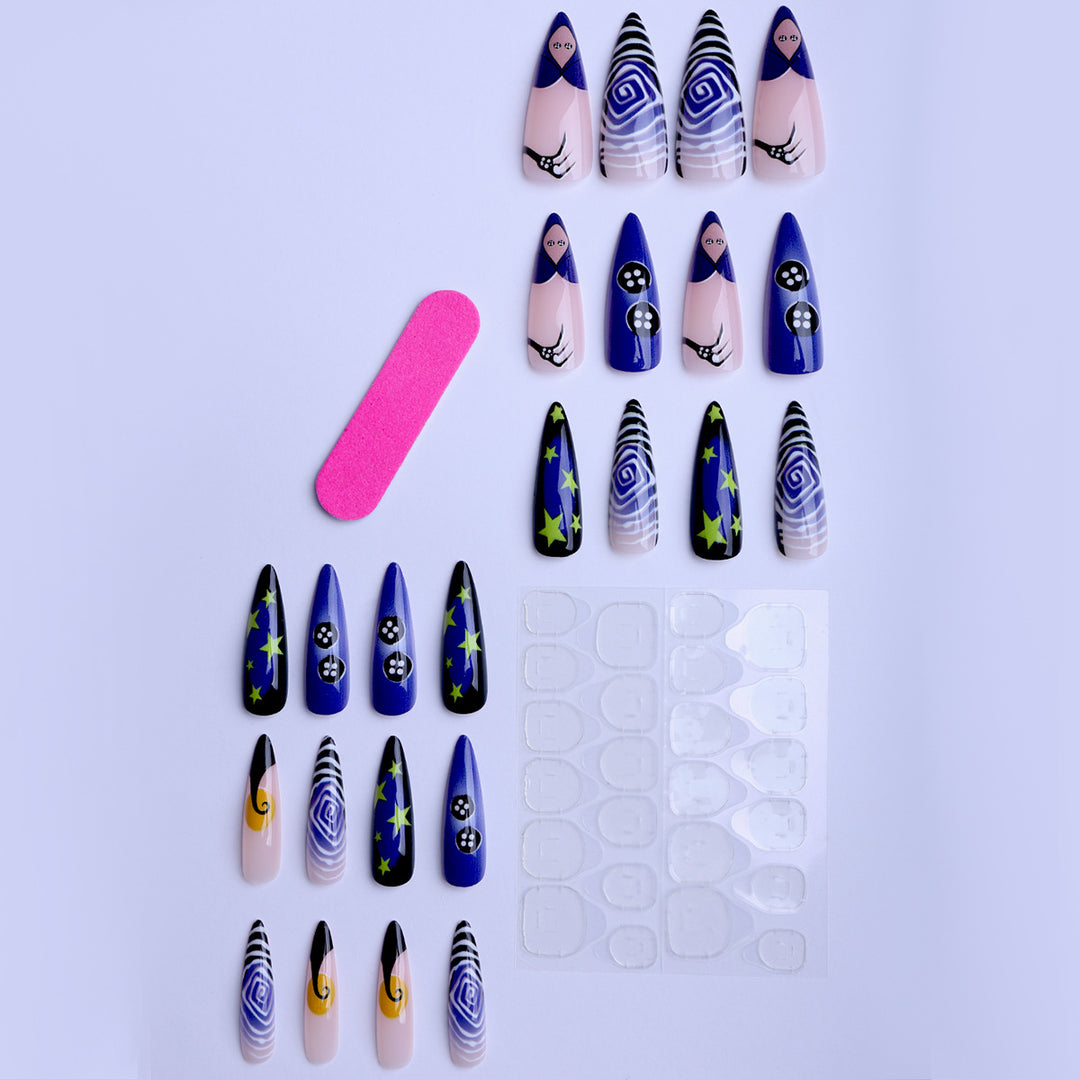 Artificial nails with creative galaxy designs Kalsten