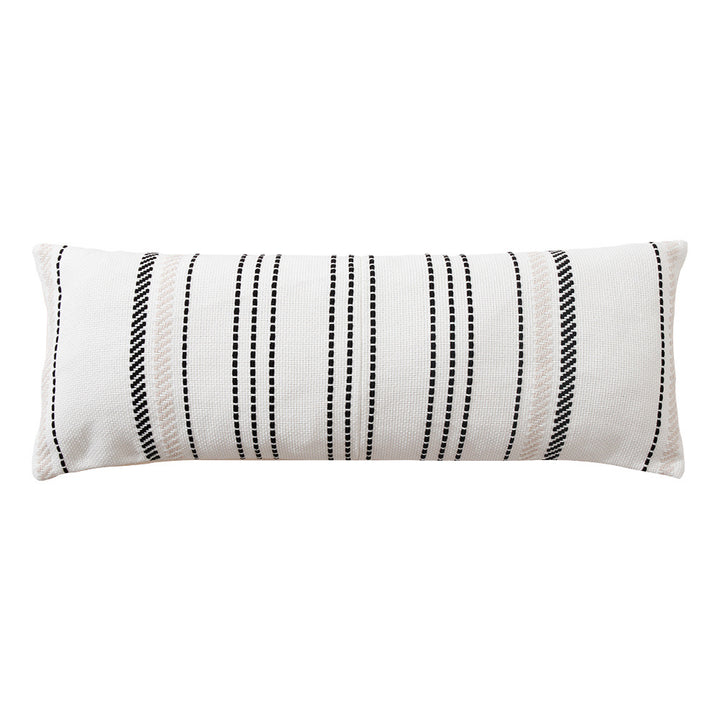 Long woven cushion cover in Boho stripe look with cotton texture Kalsten