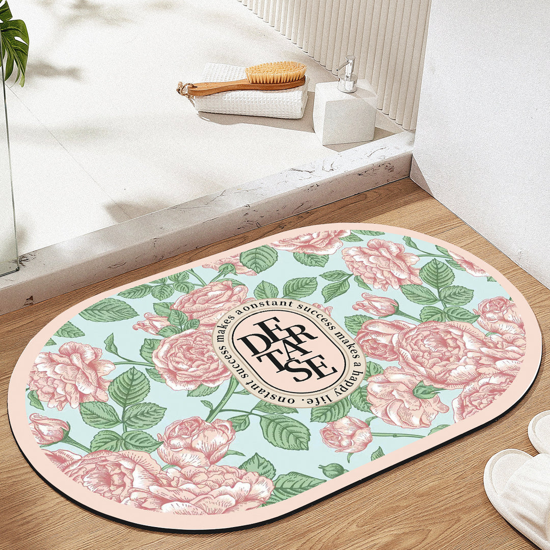 Floral Patterned Bath Mat Kalsten