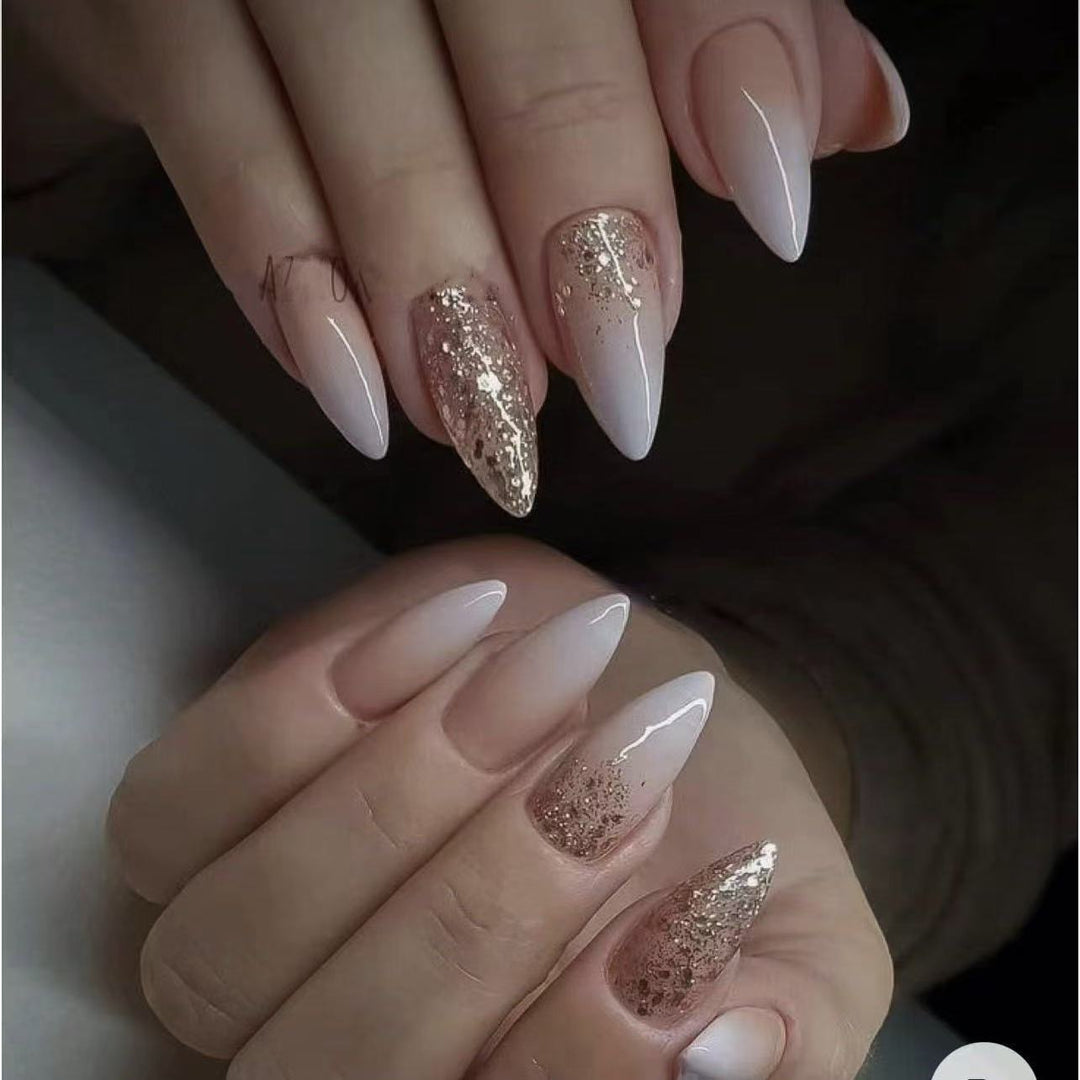 Elegant artificial nails with glitter accents and modern designs Kalsten