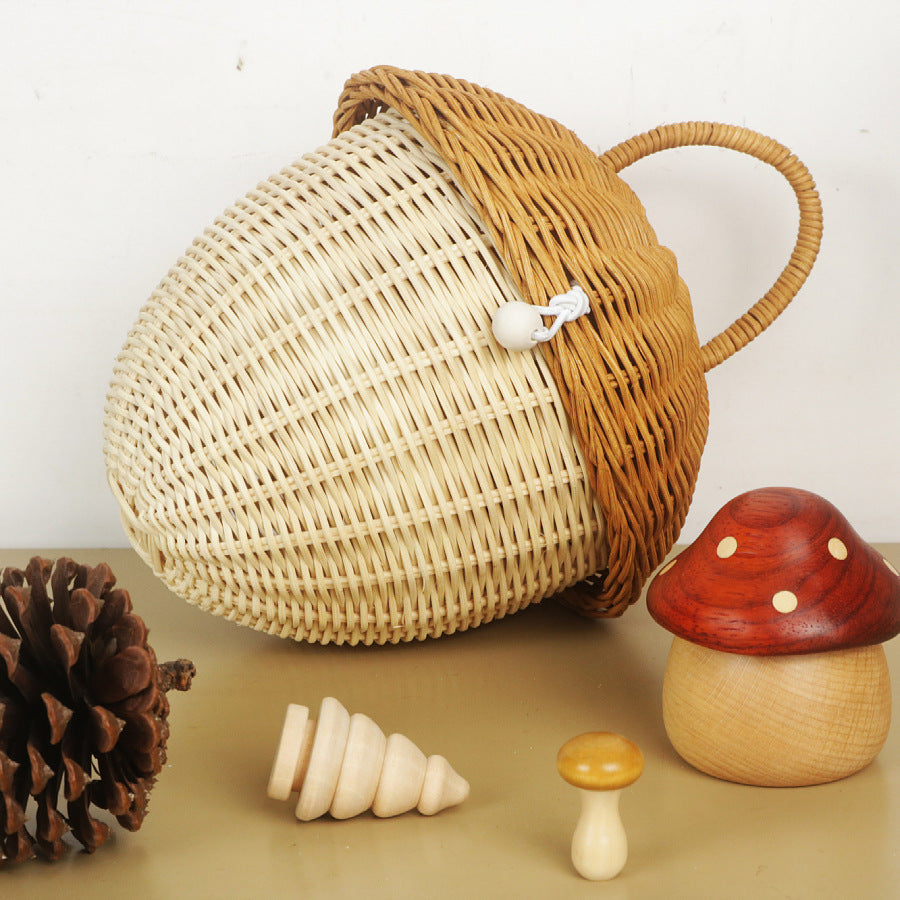 Whimsical Mushroom-Shaped Woven Storage Basket Kalsten