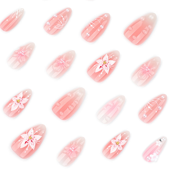 Artistic and creative nail extensions with floral accents Kalsten