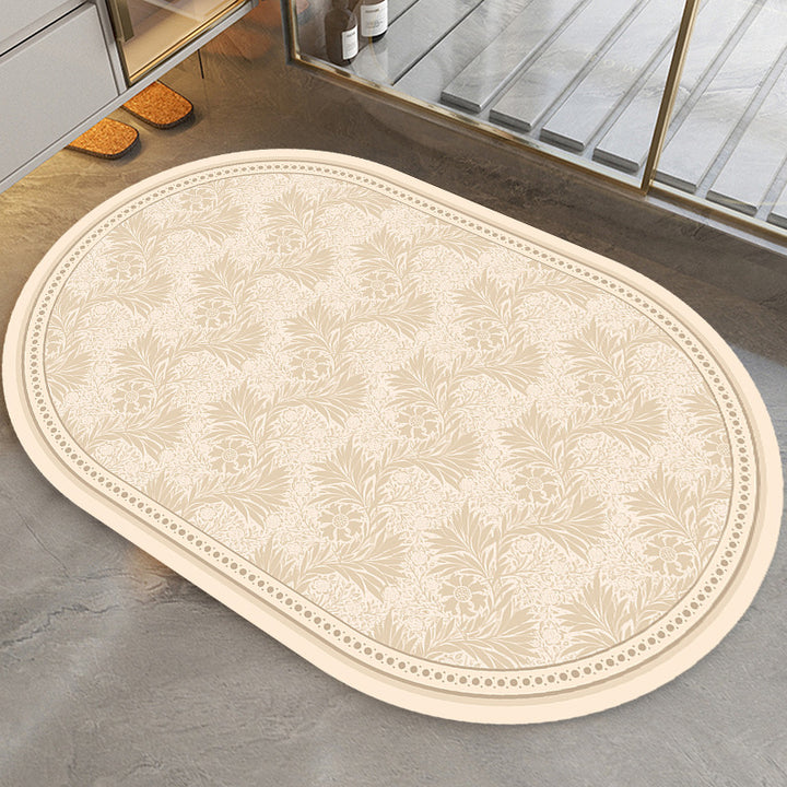 Elegant Leaf-Patterned Area Rug