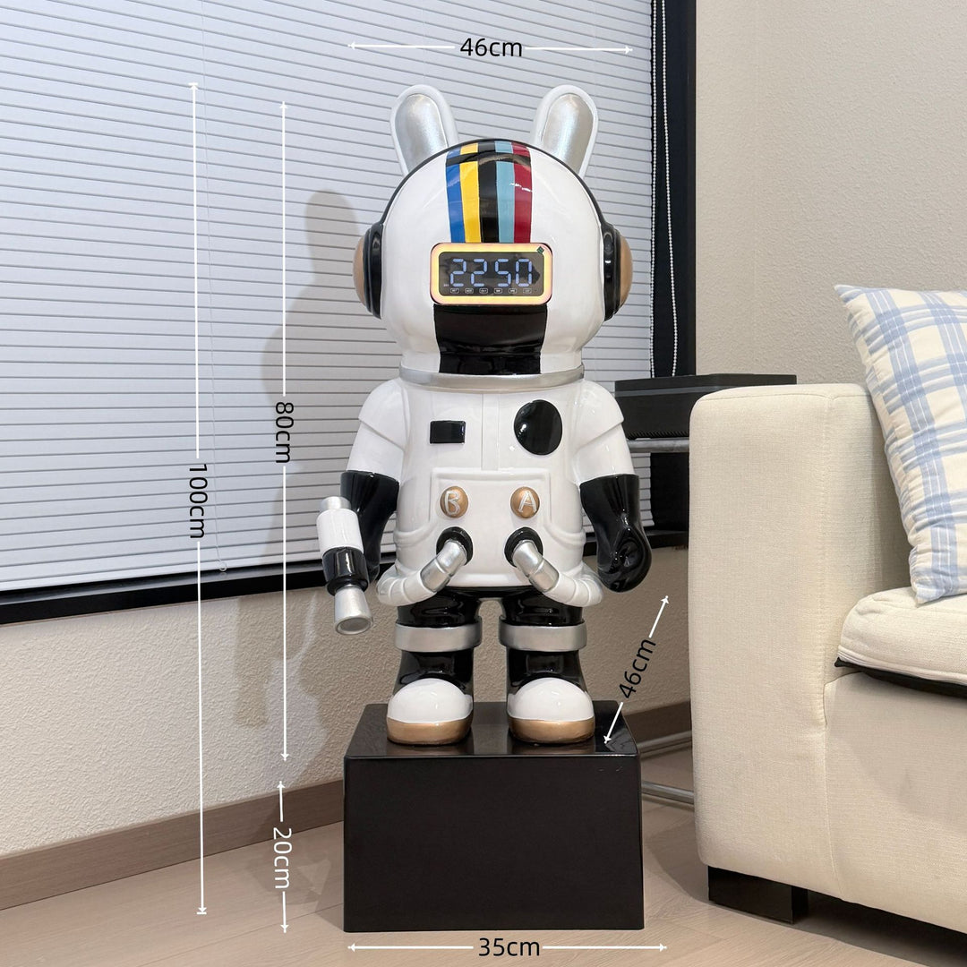 Decorative Astronaut Clock Figurine for Home Display