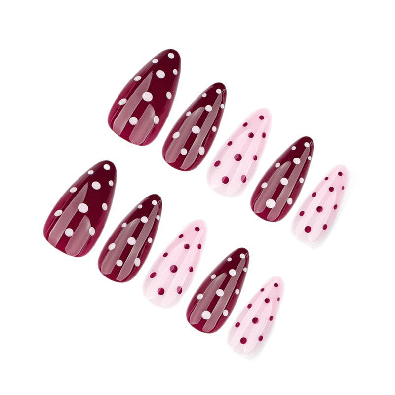Artificial nail set with elegant dots and trendy design Kalsten