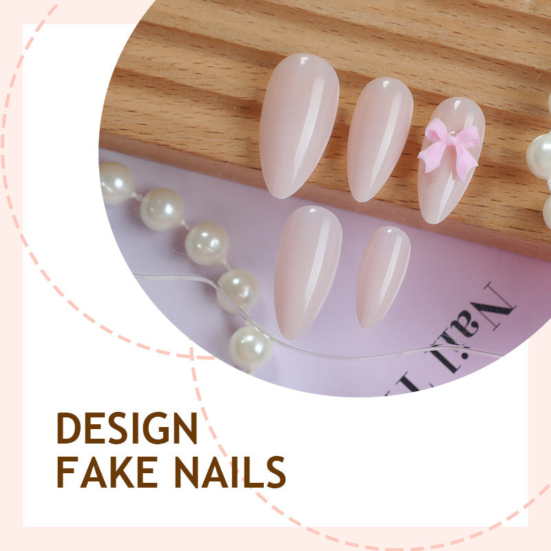 Acrylic nail set with cute bow design Kalsten