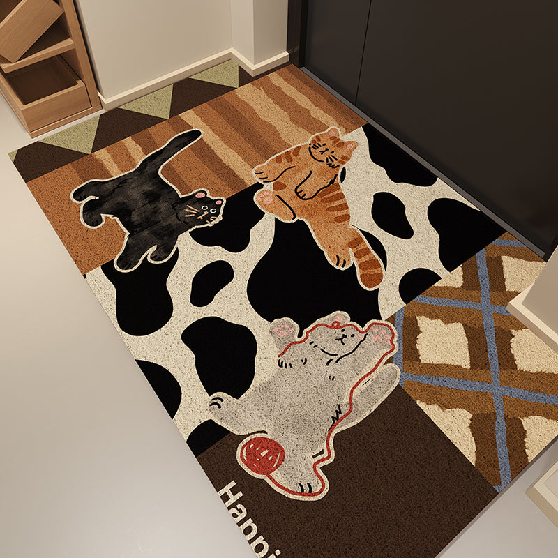 Artistic Cat-Themed Area Mat
