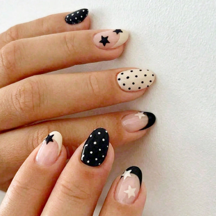 Chic Polka Dot and Star Press-On Nail Set kalsten