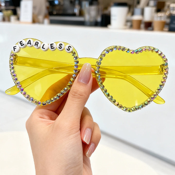 Heart-Shaped Rhinestone-Embellished Sunglasses Kalsten 1787141205