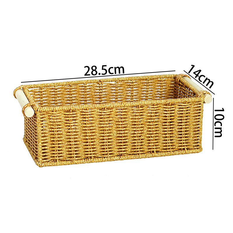 Versatile Woven Rectangular Storage Basket Kalsten