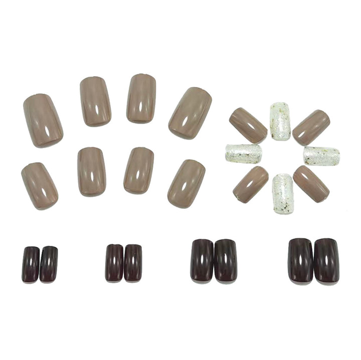 Shiny artificial nails with gold accents Kalsten
