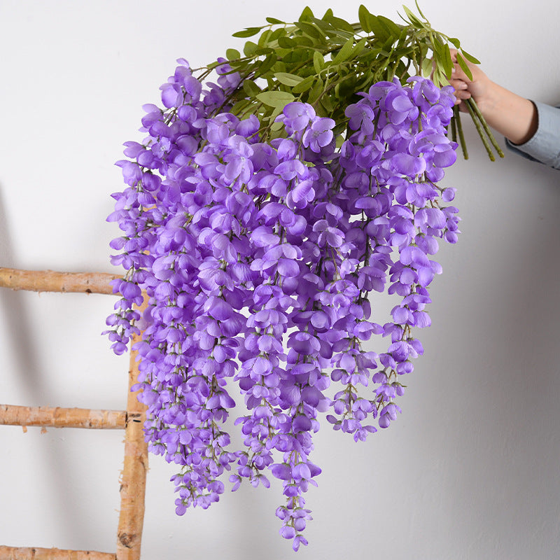 Elegant Faux Wisteria Floral Stem Decoration