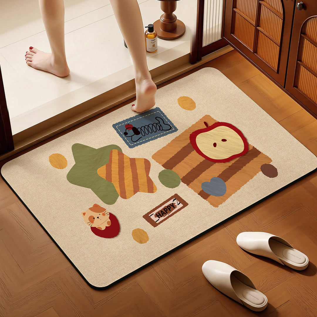 Playful Animal-Themed Decorative Floor Mat