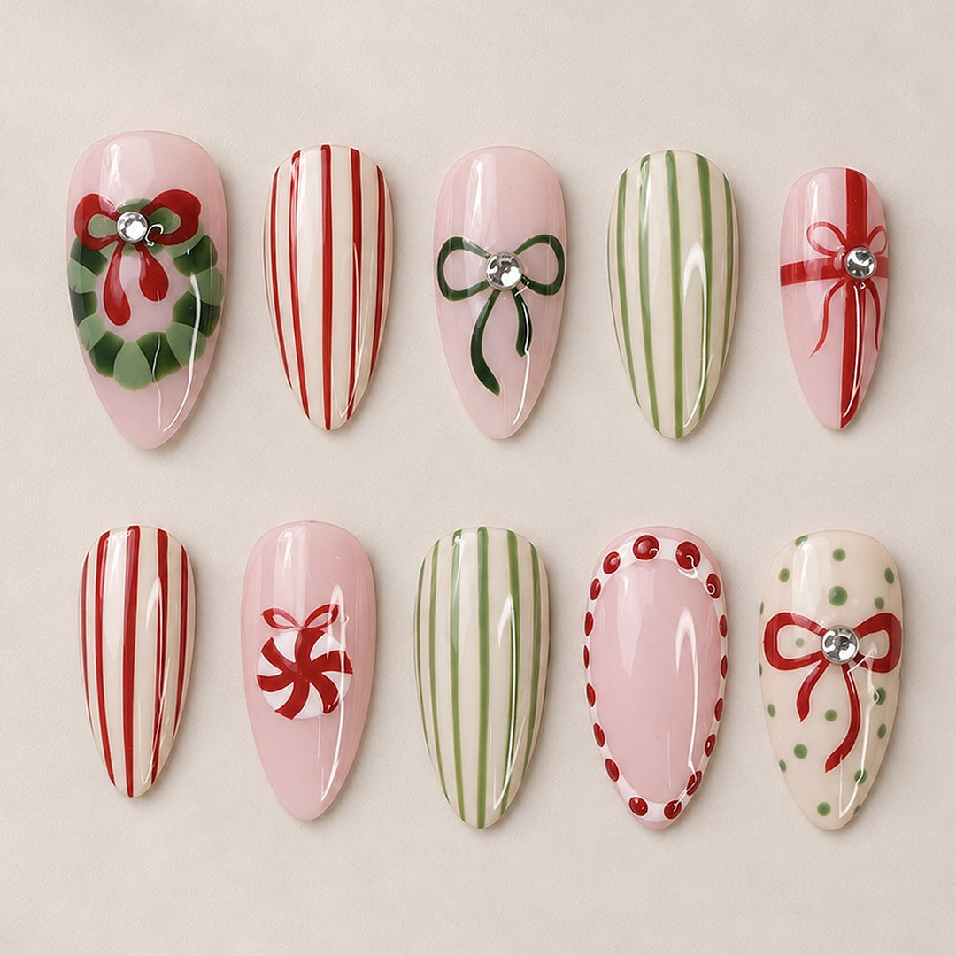 Festive artificial nails with Christmas motifs Kalsten