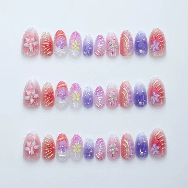Artistic Floral Press-On Nail Collection Kalsten