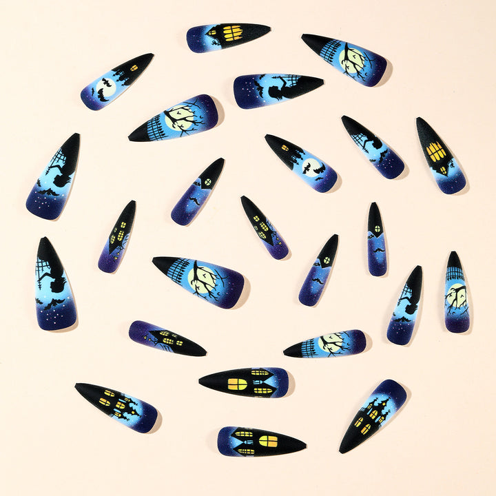 Gothic-Inspired Halloween-Themed Stiletto Nail Art Kalsten