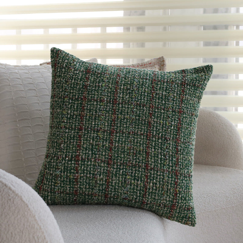 Square bouclé cushion cover in tweed style with subtle multicolor tufting Kalsten