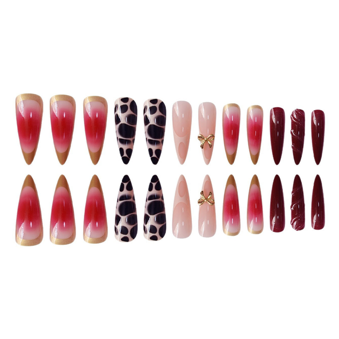 Artistic Stiletto Press-On Nail Set with Unique Accents Kalsten