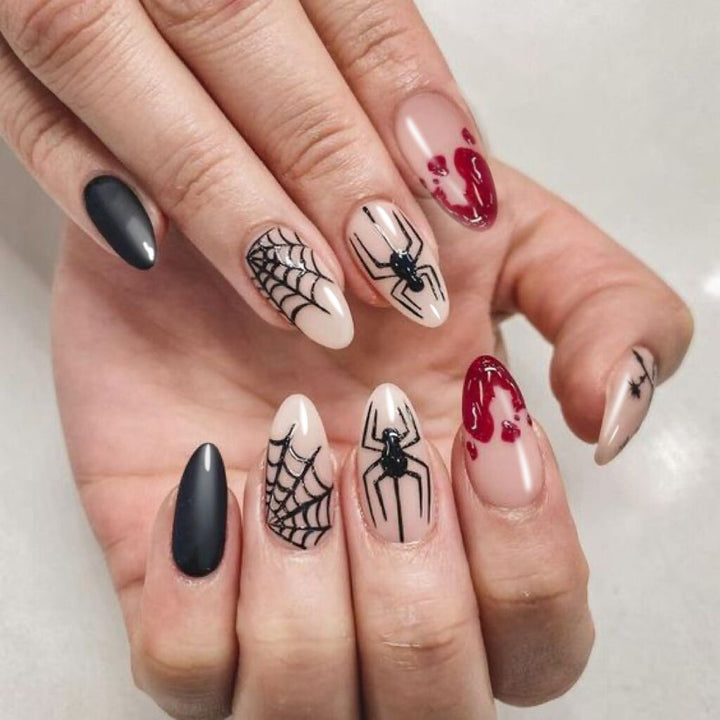 Artful Ghost-Themed Press-On Nails Kalsten