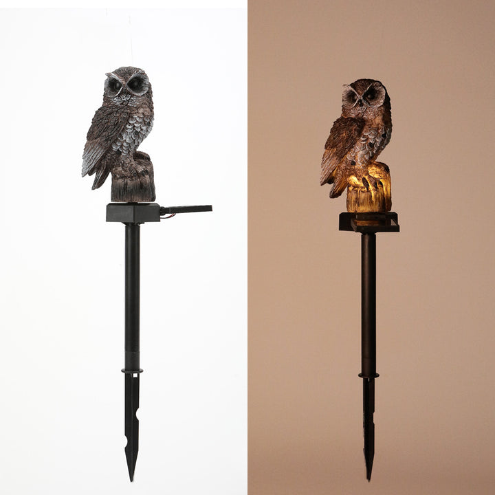 Realistic Owl Solar Garden Stake Light With LED Resin Sculpture Kalsten
