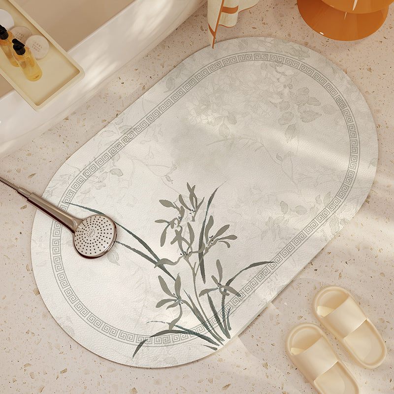 Decorative Floral Print Bath Mat Kalsten