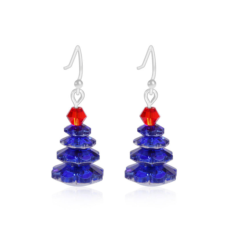 Women's star-shaped enamel earrings with USA flag motif and gold-plated fish Kalsten