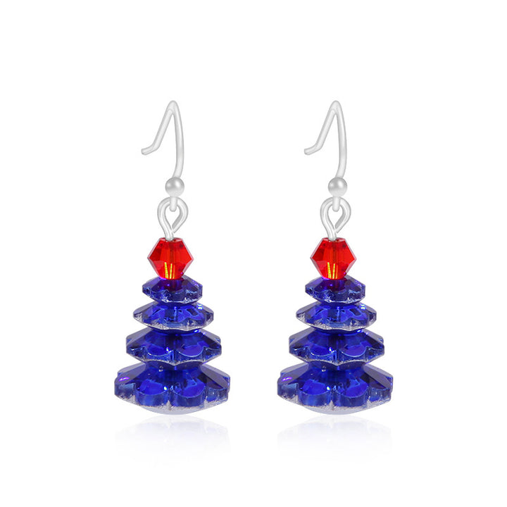 Women's star-shaped enamel earrings with USA flag motif and gold-plated fish Kalsten