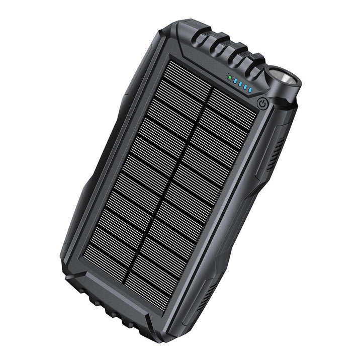 Solar-powered power bank with LED flashlight and sturdy housing Kalsten