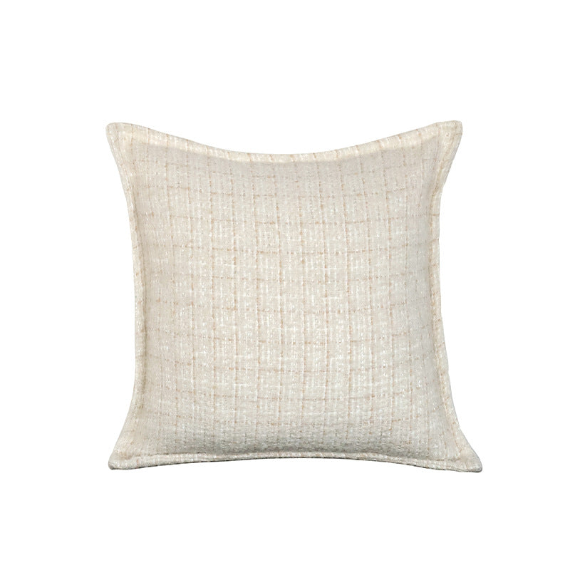 Square decorative pillow cover with tufted grid relief and tassel appliqués Kalsten