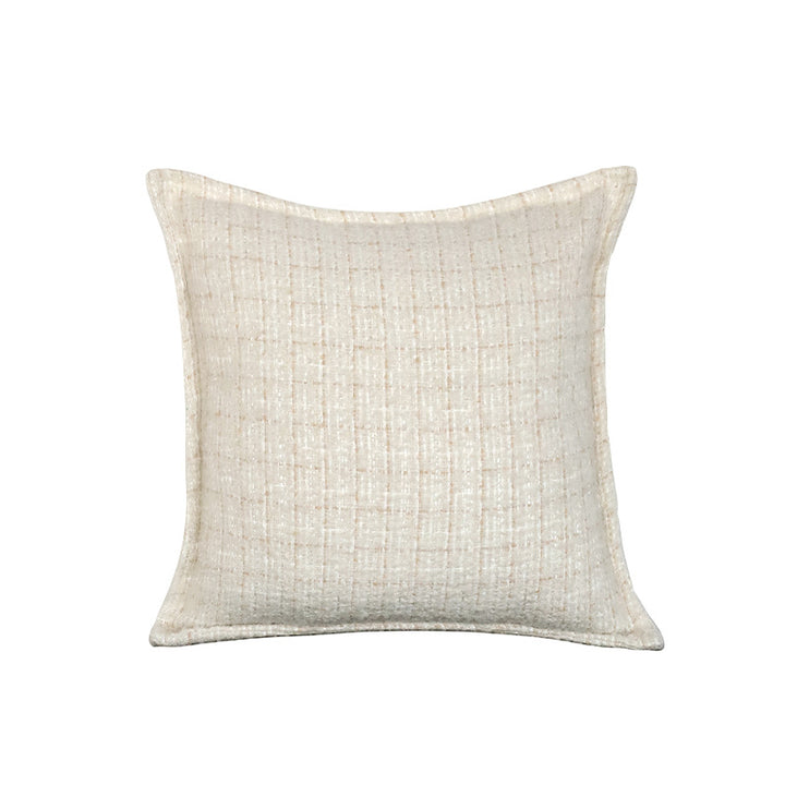 Square decorative pillow cover with tufted grid relief and tassel appliqués Kalsten