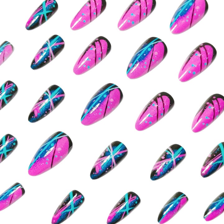 Artificial nails with geometric glamour design Kalsten