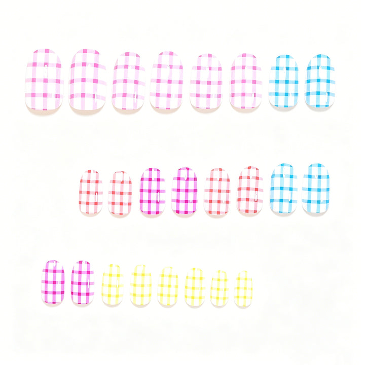 Chic Gingham Pattern Nail Art Wraps Kalsten