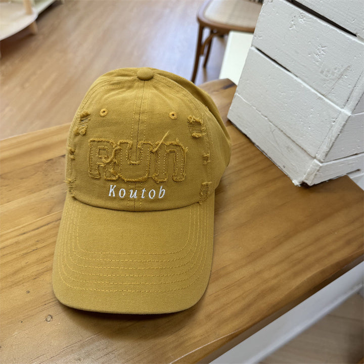 Men's Distressed Embroidered Baseball Cap Kalsten