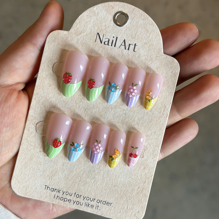 Fruit-Inspired Artistic Press-On Nail Set Kalsten