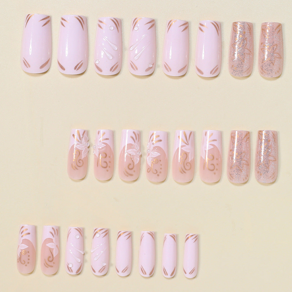 Decorative Long Press-On Nail Art Set Kalsten