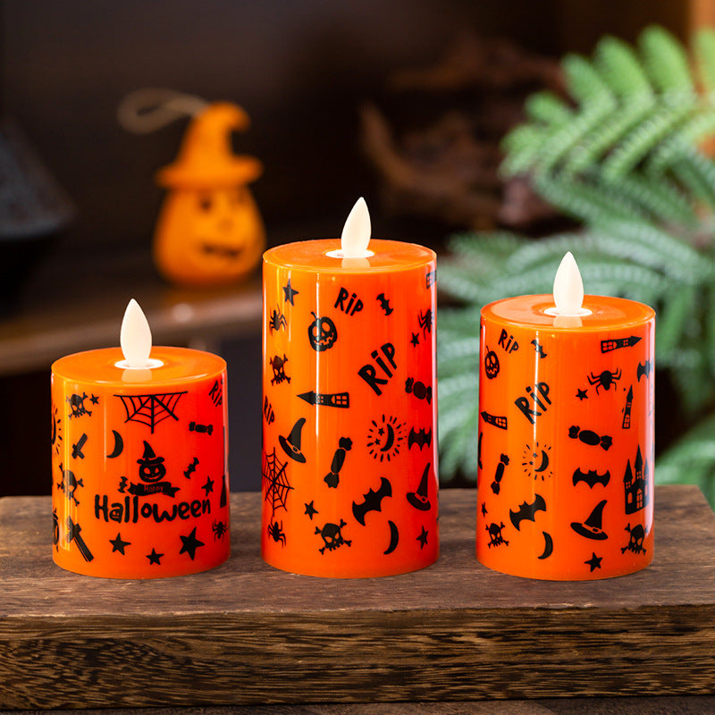 LED decorative candle with Halloween motif