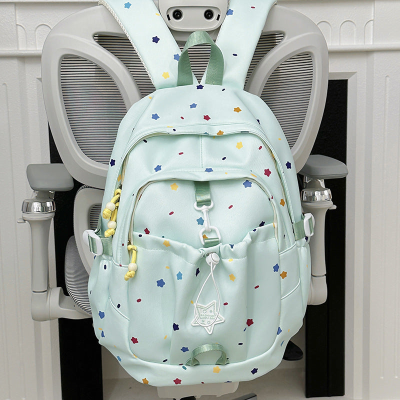 Backpack with Colorful Star Pattern and Versatile Compartments Kalsten