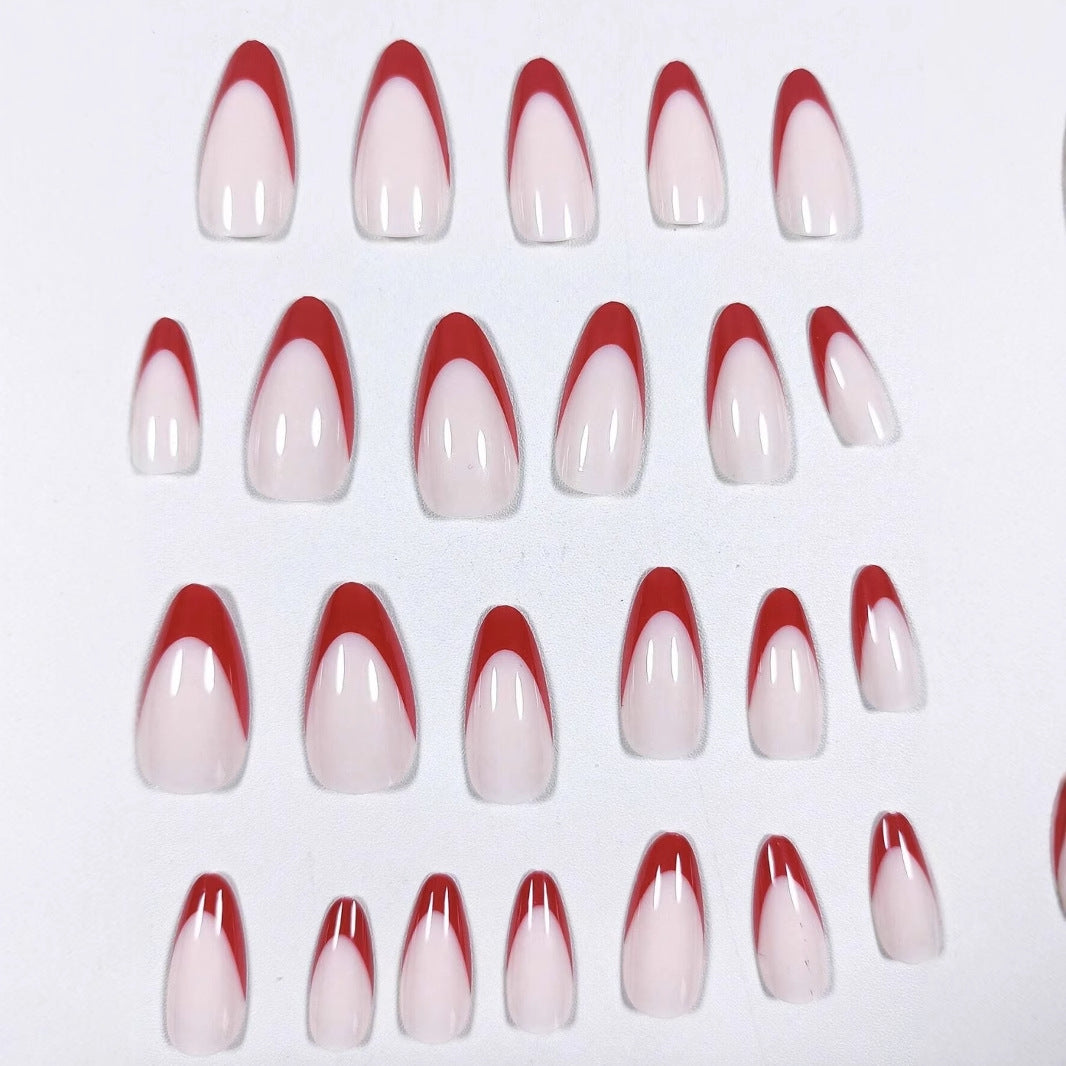 Artificial nail set with stylish pointed design and elegant color gradients Kalsten