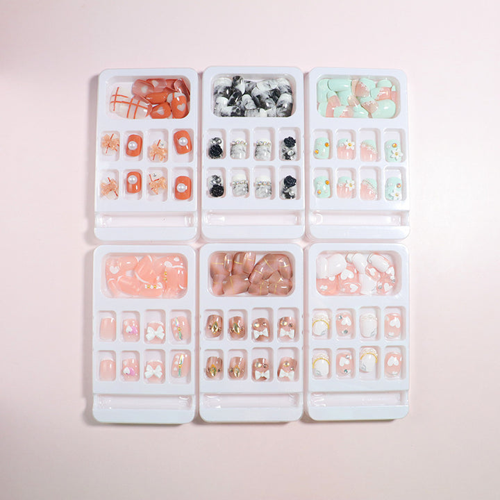 Decorative Press-On Nail Art Set with Bow Accents Kalsten