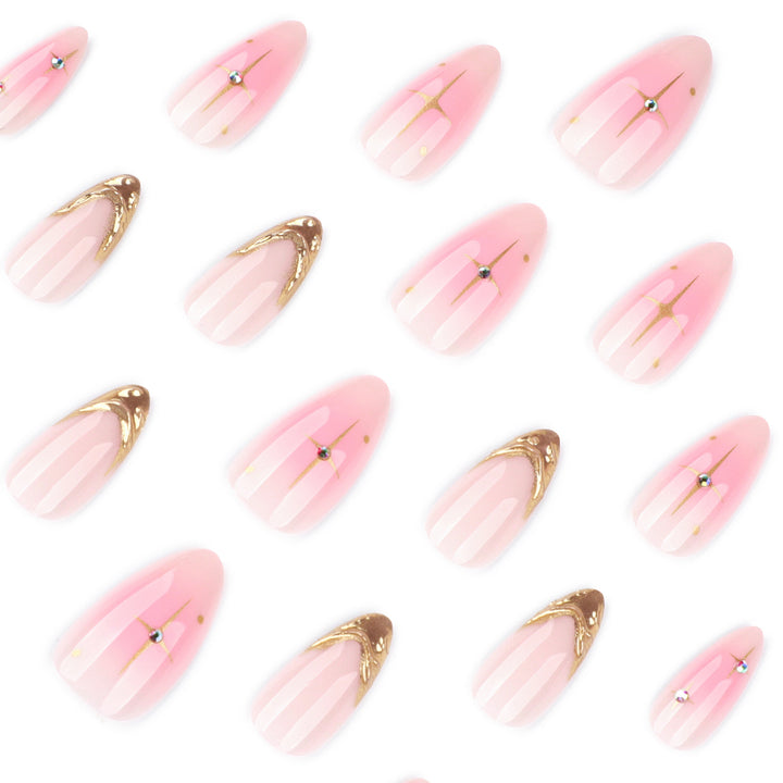 Artistic Nail Extensions with Glamorous Gold Finish Kalsten