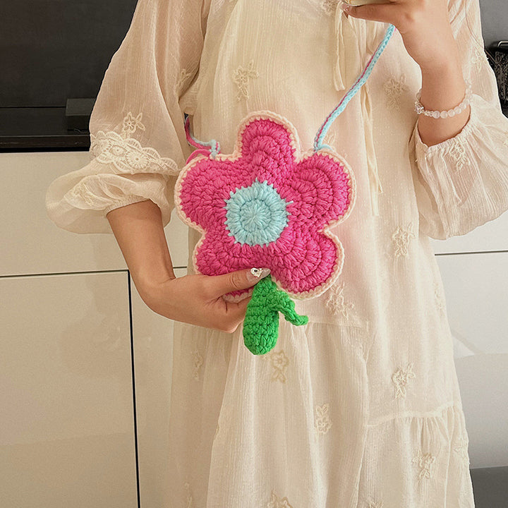 Floral-Themed Crochet Mini Bag