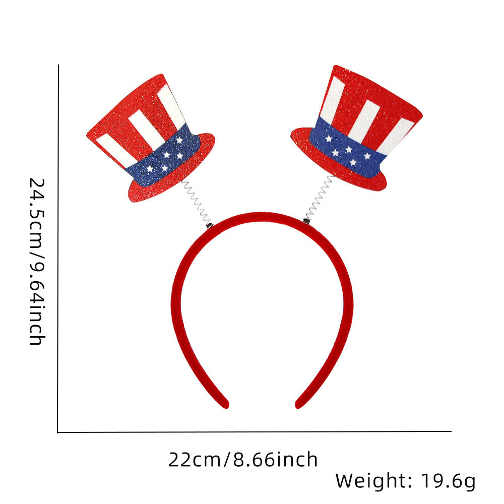 Unisex nan patriotic star antenna headband with ribbon streamers Kalsten