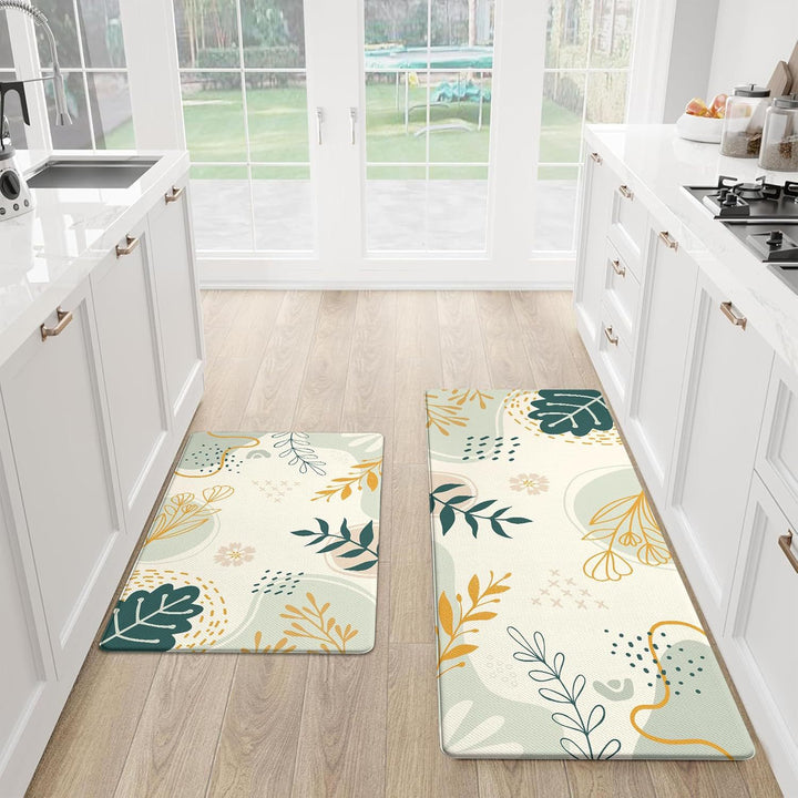 Colorful Floral Pattern Kitchen Mat Set