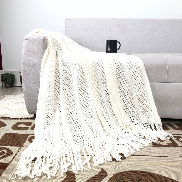 Textured Knit Throw Blanket Kalsten
