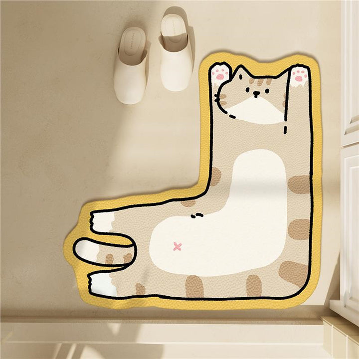 Cat-Themed Plush Bath Mat