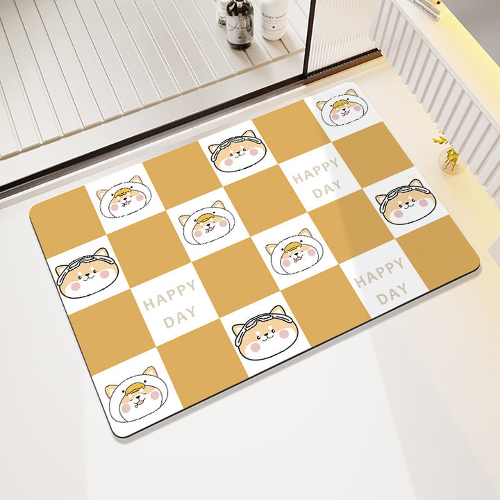 Cartoon Cat-Themed Bath Rug Kalsten