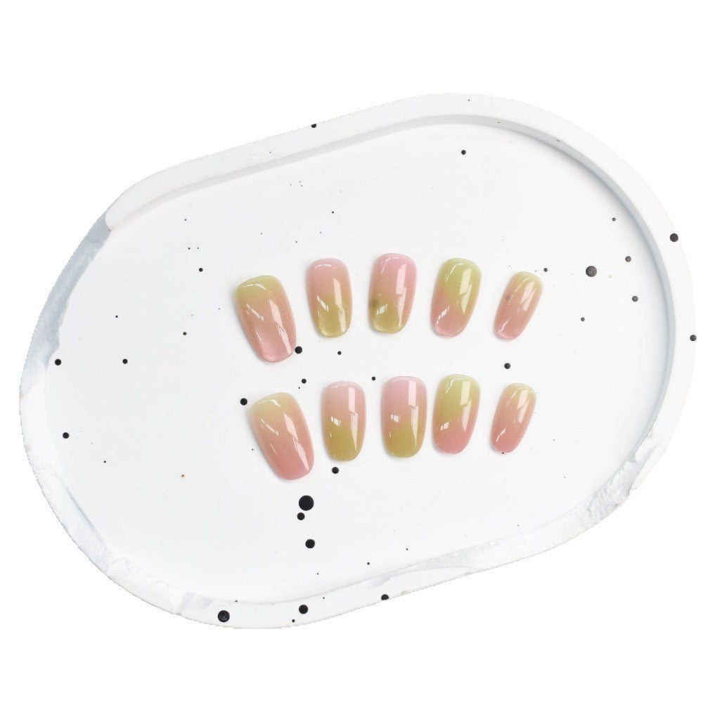Artificial nails with elegant ombre effect and glitter accents Kalsten