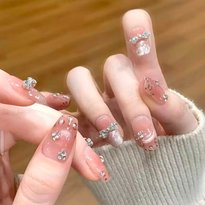 Decorative Rhinestone Bow Press-On Nail Set Kalsten